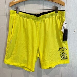 Roark NWT Bommer Ridge Short Yellow Lined Run Amok Shorts Sz XL